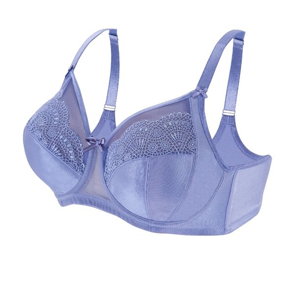 Set of 3! 42DD Glamorise ELEGANCE Bra (UNDERWIRE) Lace Side-Bones Blue-Ice NEW - Picture 2 of 16